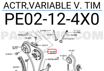 Mazda PE02124X0 ACTIONNEUR DE CALAGE VARIABLE DES SOUPAPES