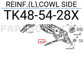 REINF.(L),COWL SIDE TK485428X | Mazda Parts | PartSouq