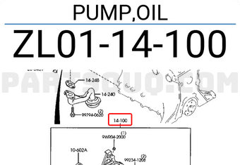 Mazda ZL0114100 PUMP,OIL