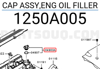 Mitsubishi 1250A005 CAP ASSY,ENG OIL FILLER