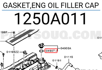 Mitsubishi 1250A011 GASKET,ENG OIL FILLER CAP