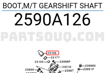 Mitsubishi 2590A126 BOOT,M/T GEARSHIFT SHAFT