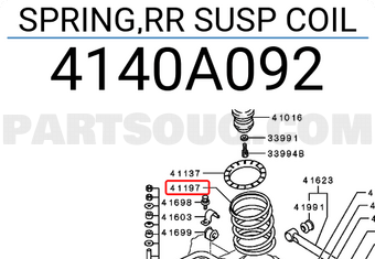 Mitsubishi 4140A092 SPRING,RR SUSP COIL