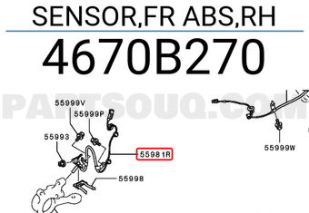 SENSOR,FR ABS,RH 4670B270 | Mitsubishi Parts | PartSouq