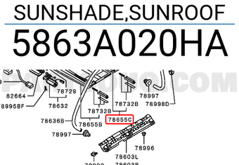 Mitsubishi 5863A020HA SUNSHADE,SUNROOF