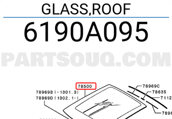 GLASS,ROOF 6190A095 | Mitsubishi Parts | PartSouq