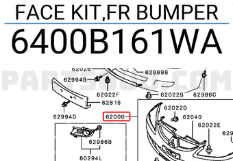 Mitsubishi 6400B161WA FACE KIT,FR BUMPER