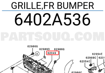 Mitsubishi 6402A536 GRILLE,FR BUMPER