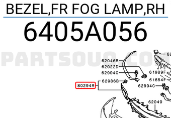 Mitsubishi 6405A056 BEZEL,FR FOG LAMP,RH