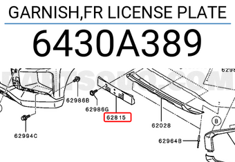 Mitsubishi 6430A389 GARNISH,FR LICENSE PLATE