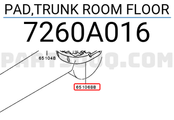PAD,TRUNK ROOM FLOOR 7260A016 | Mitsubishi Parts | PartSouq