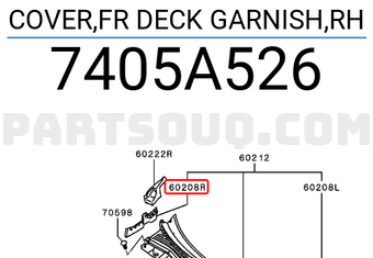 COVER,FR DECK GARNISH,RH 7405A526 | Mitsubishi Parts | PartSouq