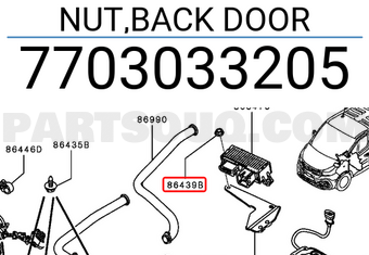 Mitsubishi 7703033205 NUT,BACK DOOR