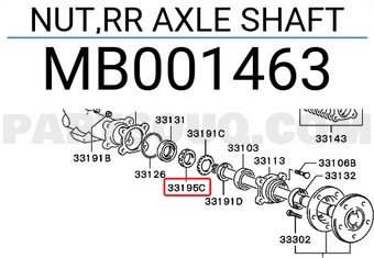NUT,RR AXLE SHAFT MB001463 | Mitsubishi Parts | PartSouq