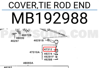 Mitsubishi MB192988 COVER,TIE ROD END