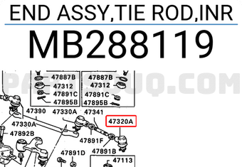 Mitsubishi MB288119 END ASSY,TIE ROD,INR