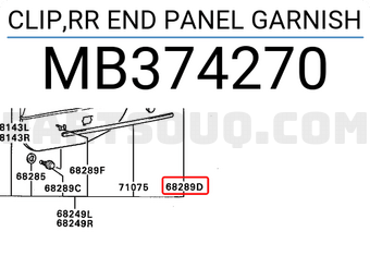 Mitsubishi MB374270 CLIP,RR END PANEL GARNISH