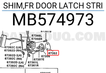 Mitsubishi MB574973 SHIM,FR DOOR LATCH STRI