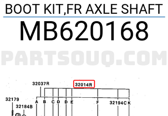 Mitsubishi MB620168 BOOT KIT,FR AXLE SHAFT