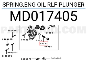Mitsubishi MD017405 SPRING,ENG OIL RLF PLUNGER