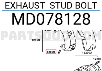 Mitsubishi MD078128 EXHAUST STUD BOLT