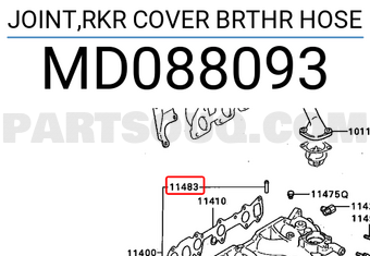 Mitsubishi MD088093 JOINT,RKR COVER BRTHR HOSE