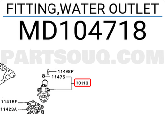 Mitsubishi MD104718 FITTING,WATER OUTLET