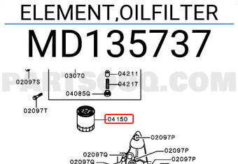 Mitsubishi MD135737 ELEMENT,OILFILTER