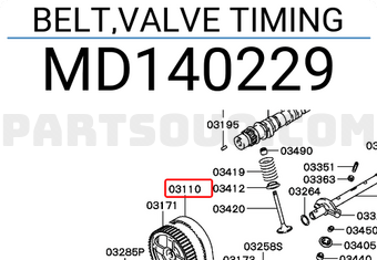 Mitsubishi MD140229 BELT,VALVE TIMING