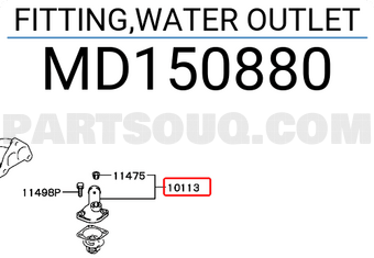Mitsubishi MD150880 FITTING,WATER OUTLET