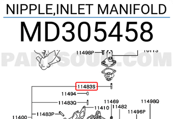Mitsubishi MD305458 NIPPLE,INLET MANIFOLD