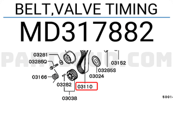 BELT,VALVE TIMING MD317882 | Mitsubishi Parts | PartSouq