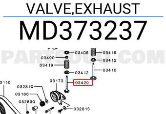 Mitsubishi MD373237 VALVE,EXHAUST