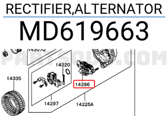 RECTIFIER,ALTERNATOR MD619663 | Mitsubishi Parts | PartSouq
