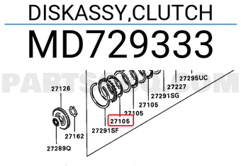 Mitsubishi MD729333 DISKASSY,CLUTCH
