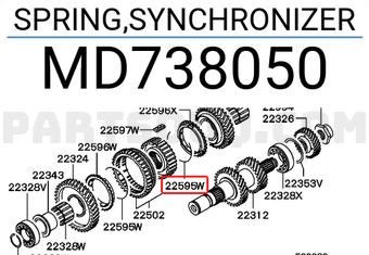 Mitsubishi MD738050 SPRING,SYNCHRONIZER