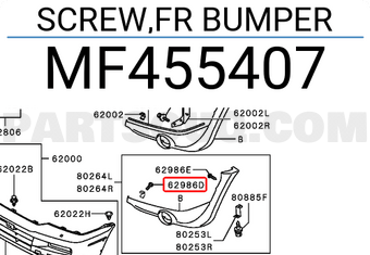 Mitsubishi MF455407 SCREW,FR BUMPER