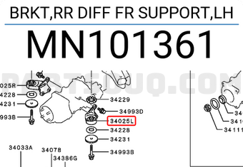 Mitsubishi MN101361 BRKT,RR DIFF FR SUPPORT,LH