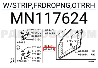 W/STRIP,FRDROPNG,OTRRH MN117624 | Mitsubishi Parts | PartSouq