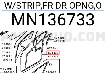 W/STRIP,FR DR OPNG,O MN136733 | Mitsubishi Parts | PartSouq