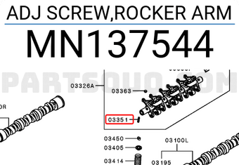 Mitsubishi MN137544 ADJ SCREW,ROCKER ARM