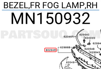 Mitsubishi MN150932 BEZEL,FR FOG LAMP,RH