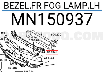 Mitsubishi MN150937 BEZEL,FR FOG LAMP,LH