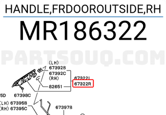 HANDLE,FR DOOR OUTSIDE,RH MR271868 | Mitsubishi Parts | PartSouq