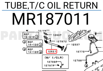Mitsubishi MR187011 TUBE,T/C OIL RETURN