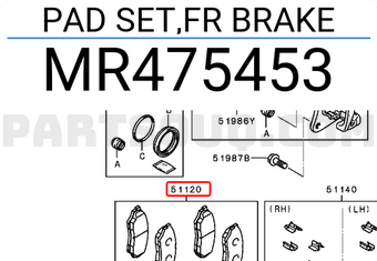 PAD SET,FR BRAKE MR475453 | Mitsubishi Parts | PartSouq