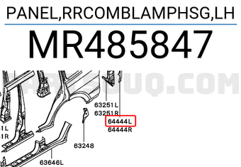 Mitsubishi MR485847 PANEL,RRCOMBLAMPHSG,LH