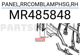 Mitsubishi MR485848 PANEL,RRCOMBLAMPHSG,RH