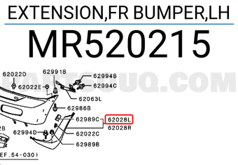 Mitsubishi MR520215 EXTENSION,FR BUMPER,LH
