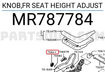 Mitsubishi MR787784 KNOB,FR SEAT HEIGHT ADJUST